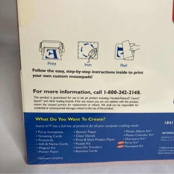 Invent It Ink Jet Mousepad Kit Lot Of 2 New and Selaed Kits - Picture 5 of 9